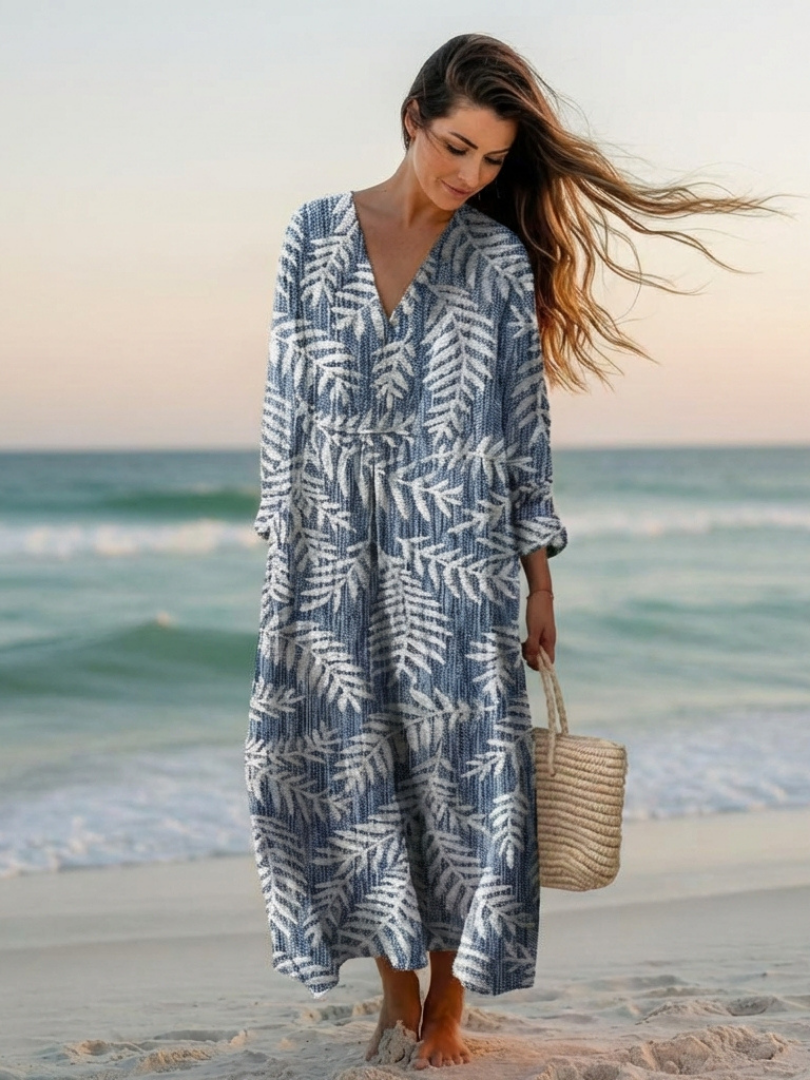 Robe Midi Femme Fleurie à Manches Courtes