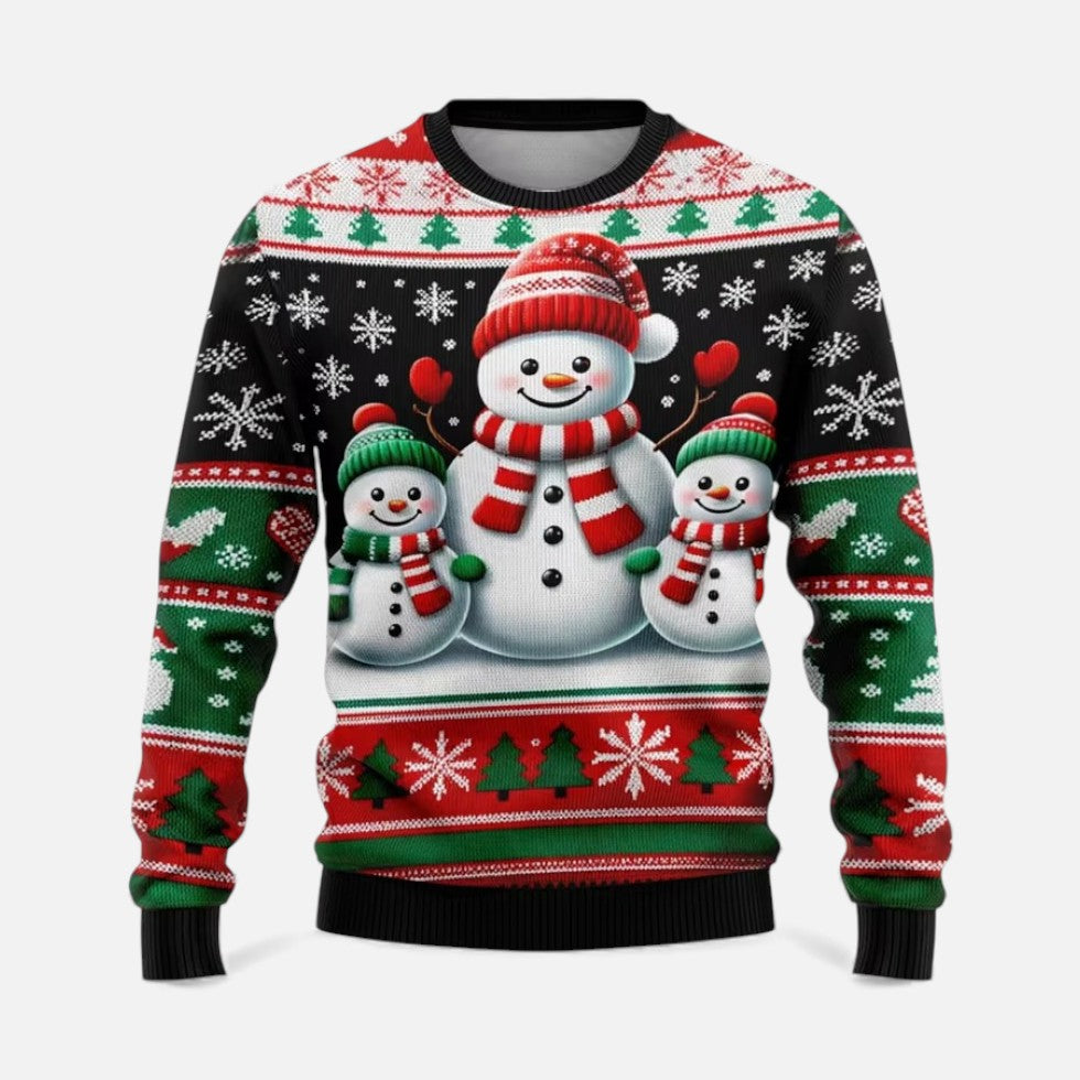 Pull de Noël Homme Imprimé Paysage Hivernal