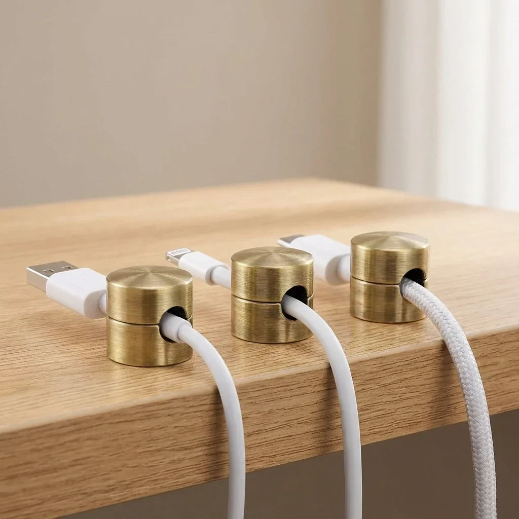 Clips Range-Câbles Adhésifs en Aluminium - Lot de 3