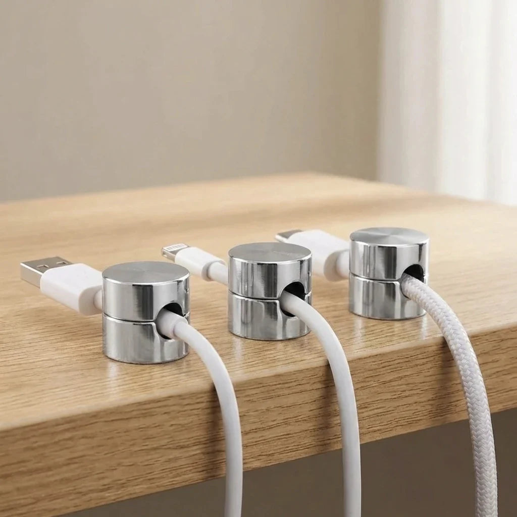 Clips Range-Câbles Adhésifs en Aluminium - Lot de 3