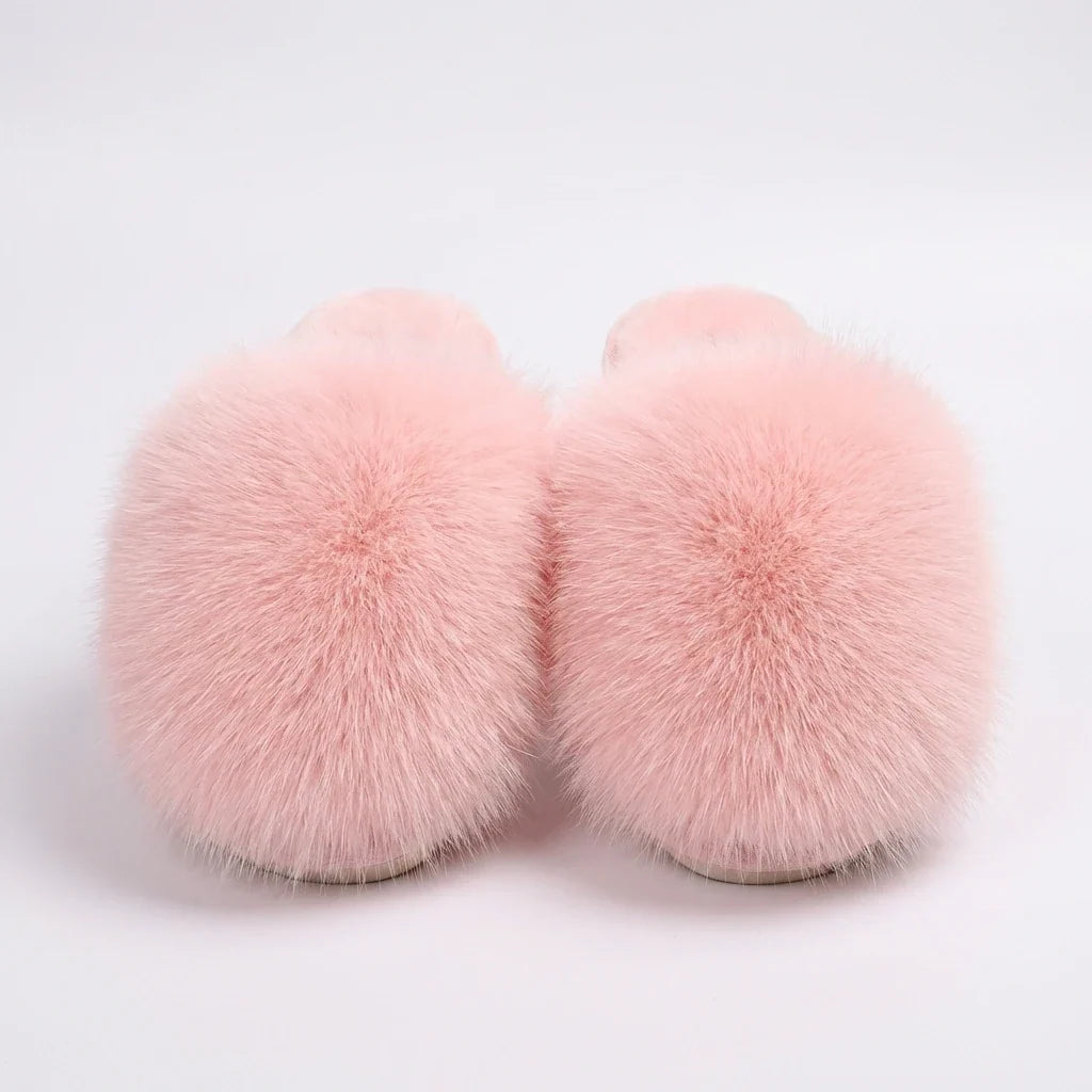 Chausson Femme Peluche Moelleux - Semelle Antidérapante