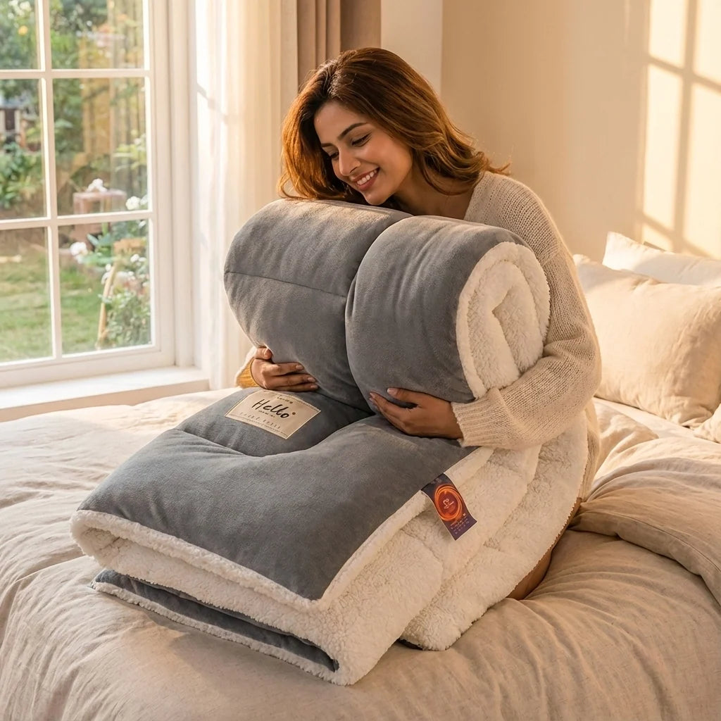 Couverture Lestée Polaire Sherpa Chaude et Douce
