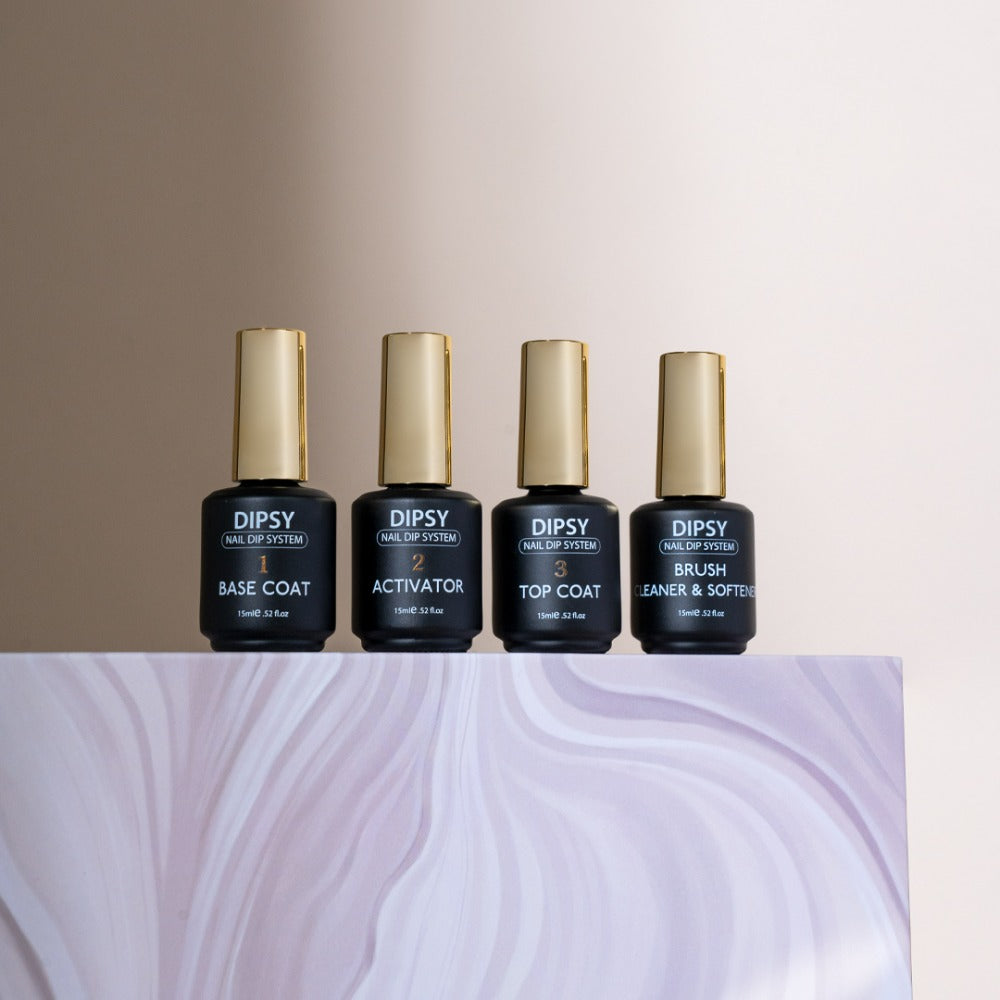 Kit de Liquides pour Ongles en Poudre Trempée - 4 Produits Essentiels
