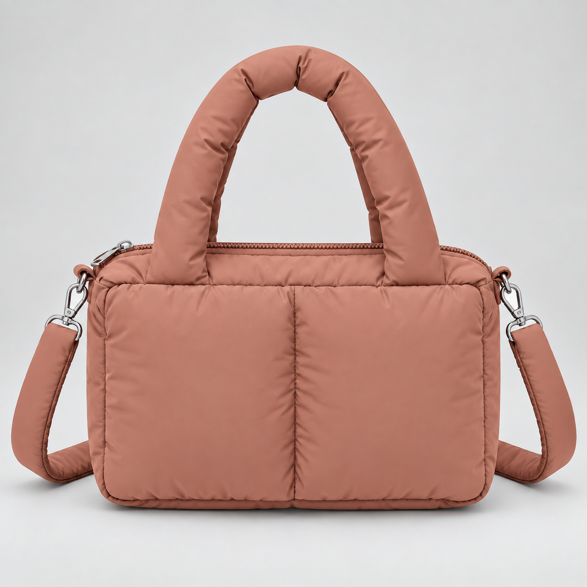 Women's Quilted Shoulder Bag - Handbag with Multiple Storage Compartments