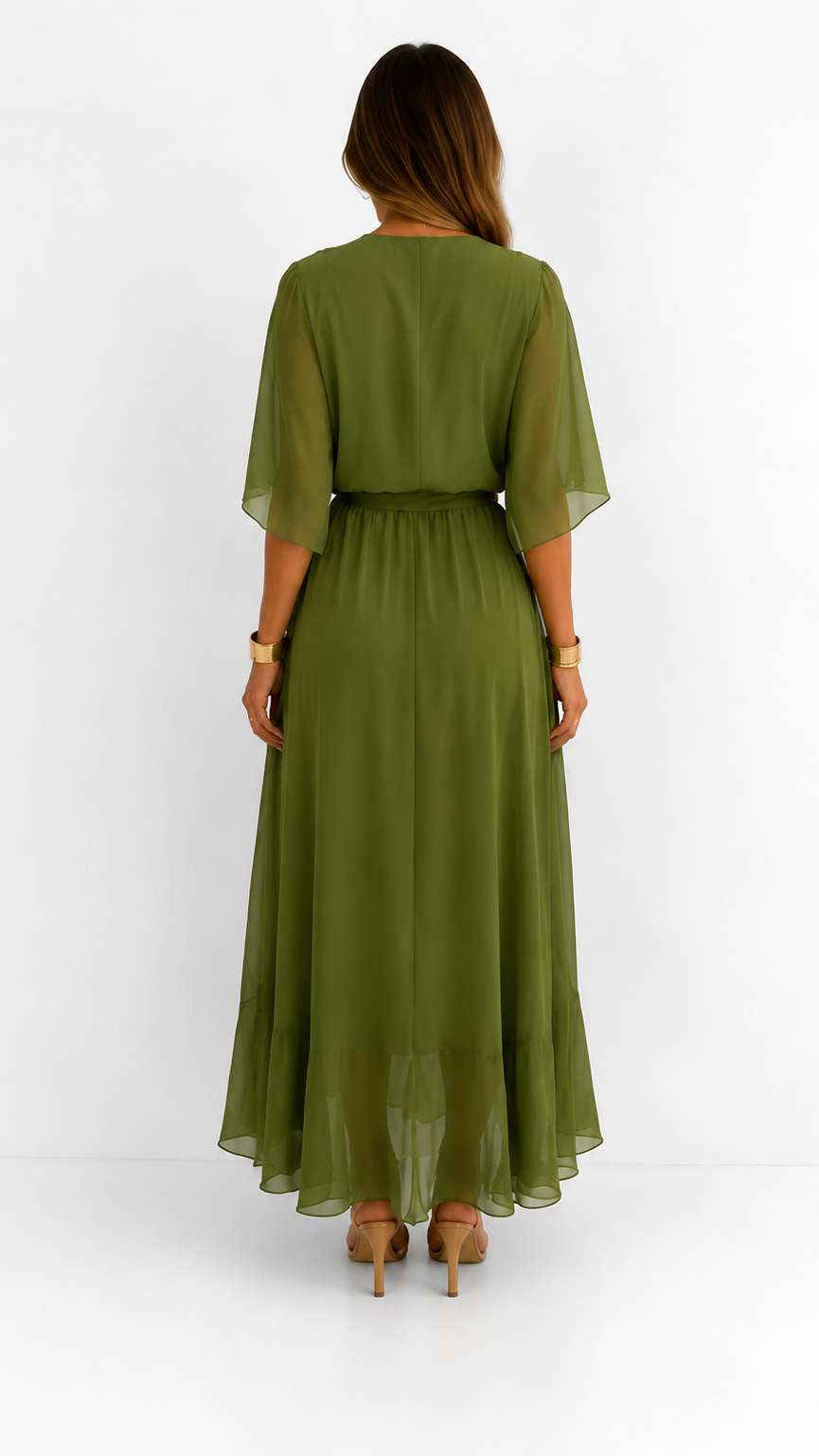 Robe Portefeuille Femme en Mousseline Fluide