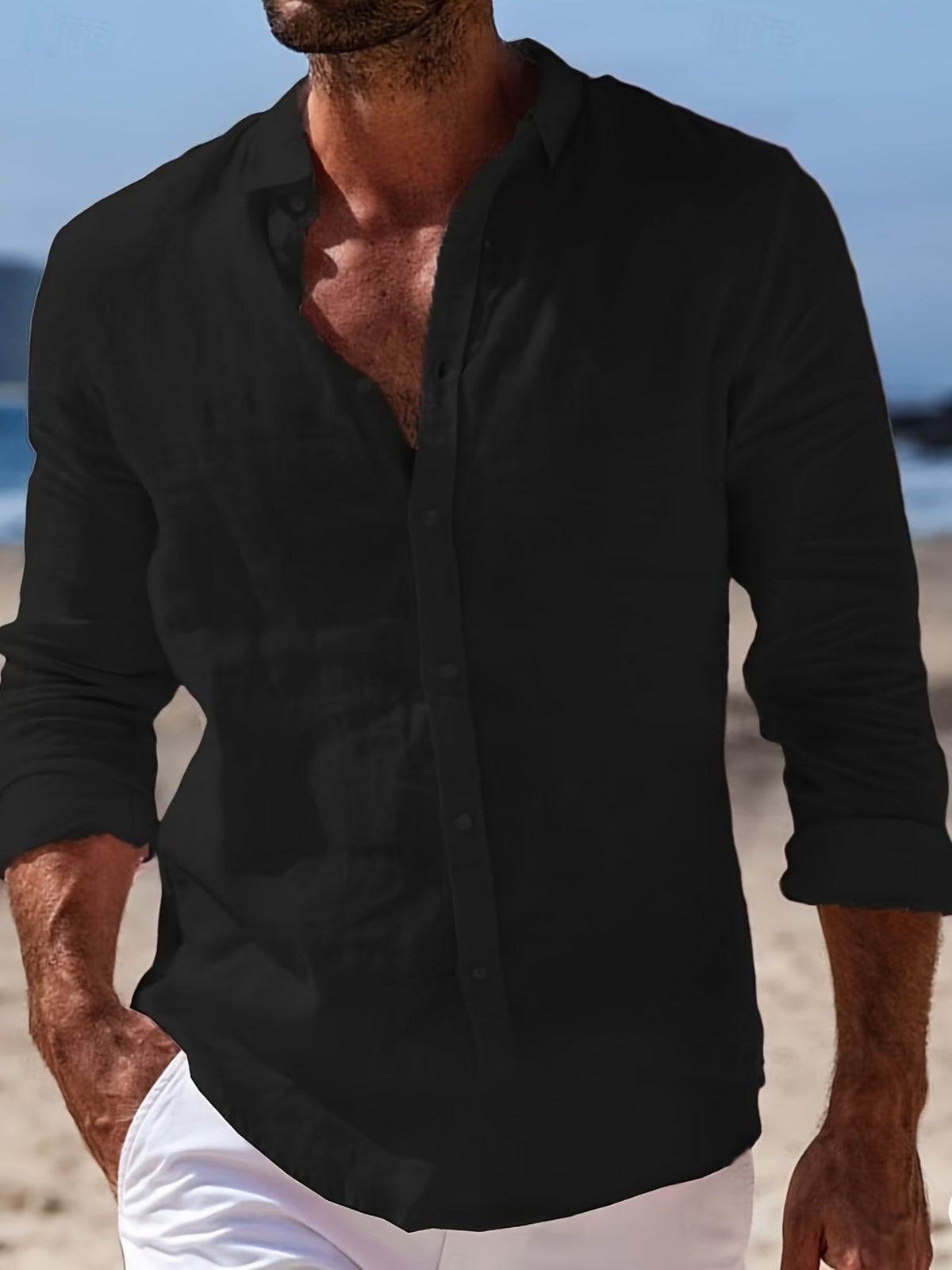 Chemise Homme Légère Manches Longues Coupe Ample Été