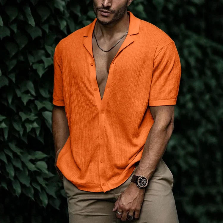 Chemise Homme Manches Courtes Boutonnée - Coupe Décontractée