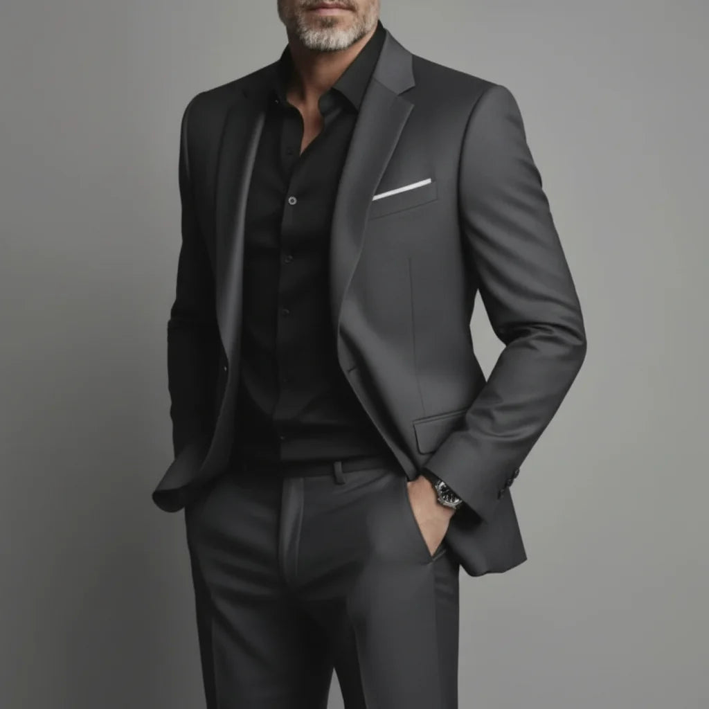 Costume Homme Deux Pièces Coupe Slim - Veste et Pantalon Assortis