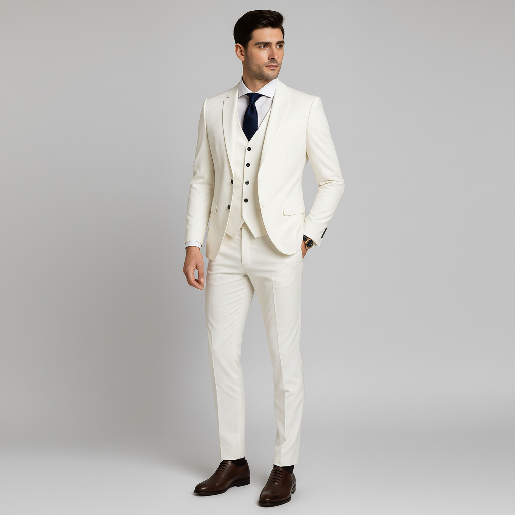 Costume Homme 3 Pièces avec Gilet - Veste, Gilet et Pantalon