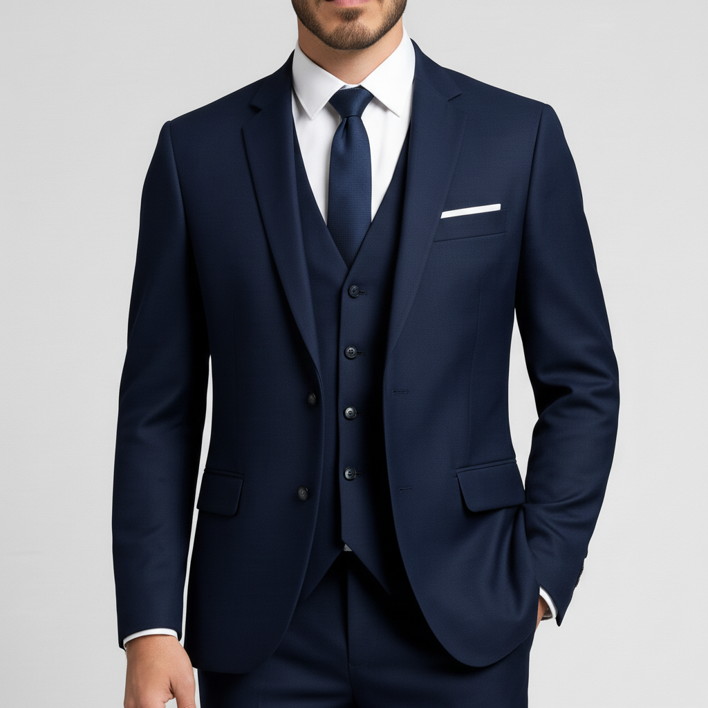 Costume Homme 3 Pièces avec Gilet - Veste, Gilet et Pantalon