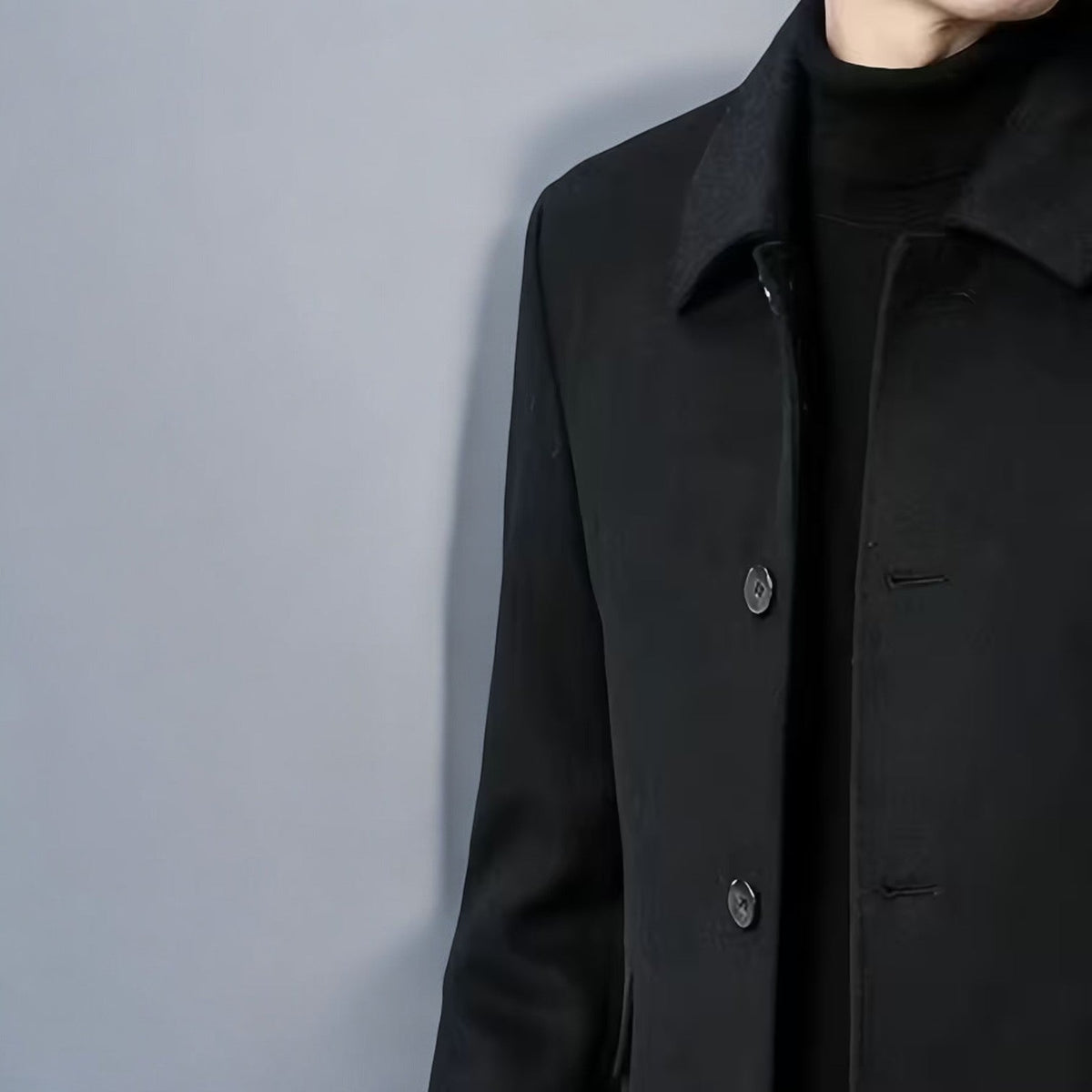 Eduard – Men's Coat Single - Breasted Winter - Coats - Black - Taylor & Bennett
