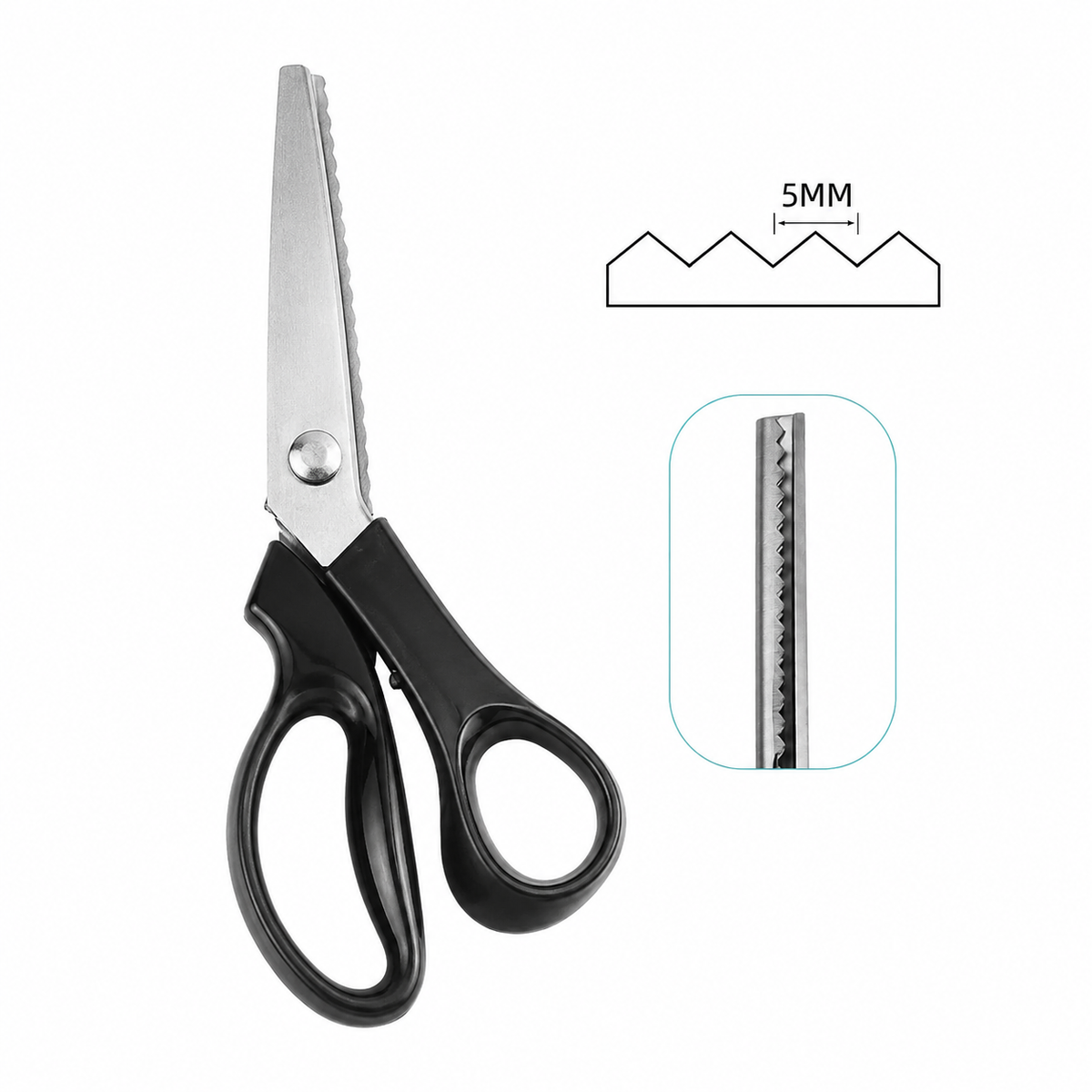 Ciseaux Cranteurs Zigzag à Ressort - Lames Acier 3cr13 pour Tissus
