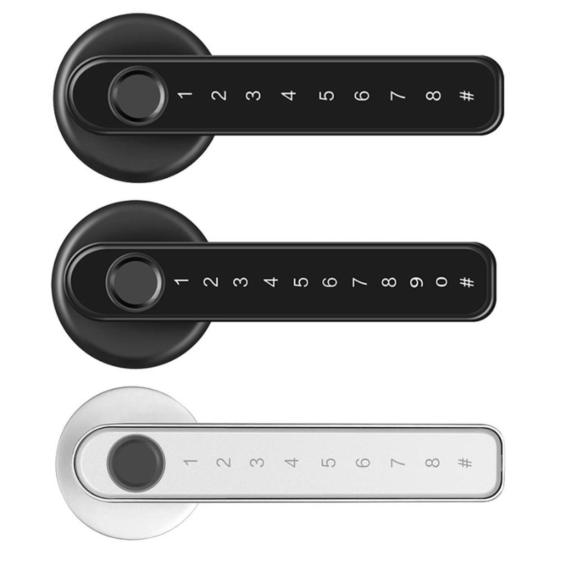 Slim Electronic Lock – Black or Silver, Fingerprint and Smartphone Control for Modern Homes or Offices