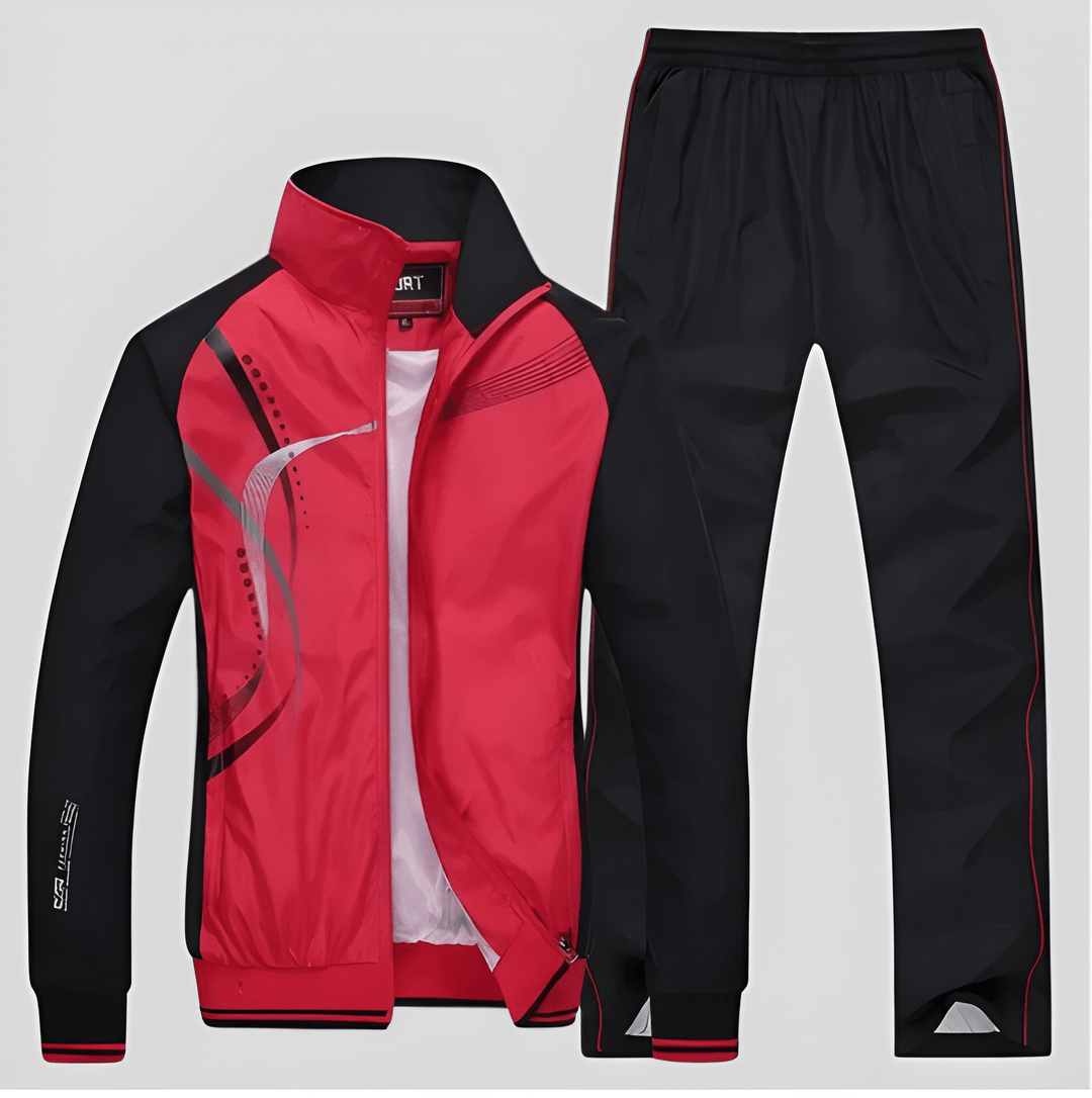 Survêtement Homme Deux Pièces en Polyester – Veste Zippée et Pantalon