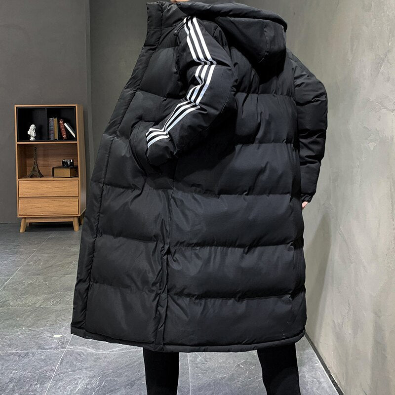 Veste Homme Parka Longue à Capuche Coupe-Vent Hiver