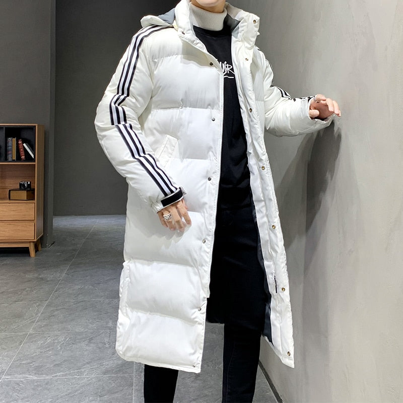 Veste Homme Parka Longue à Capuche Coupe-Vent Hiver