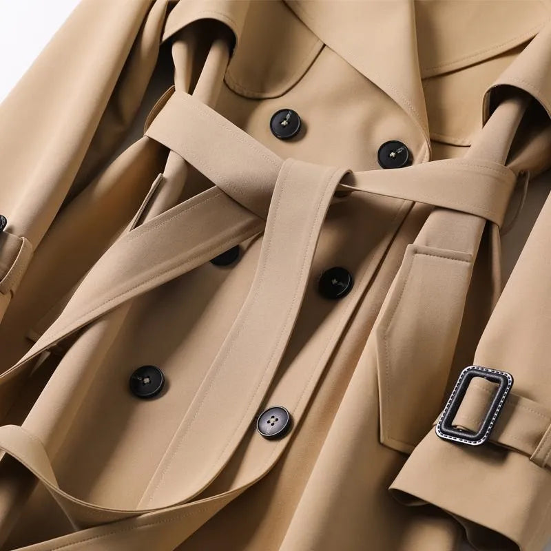 Trench-coat Femme Coupe Ajustée Tissu Côtelé