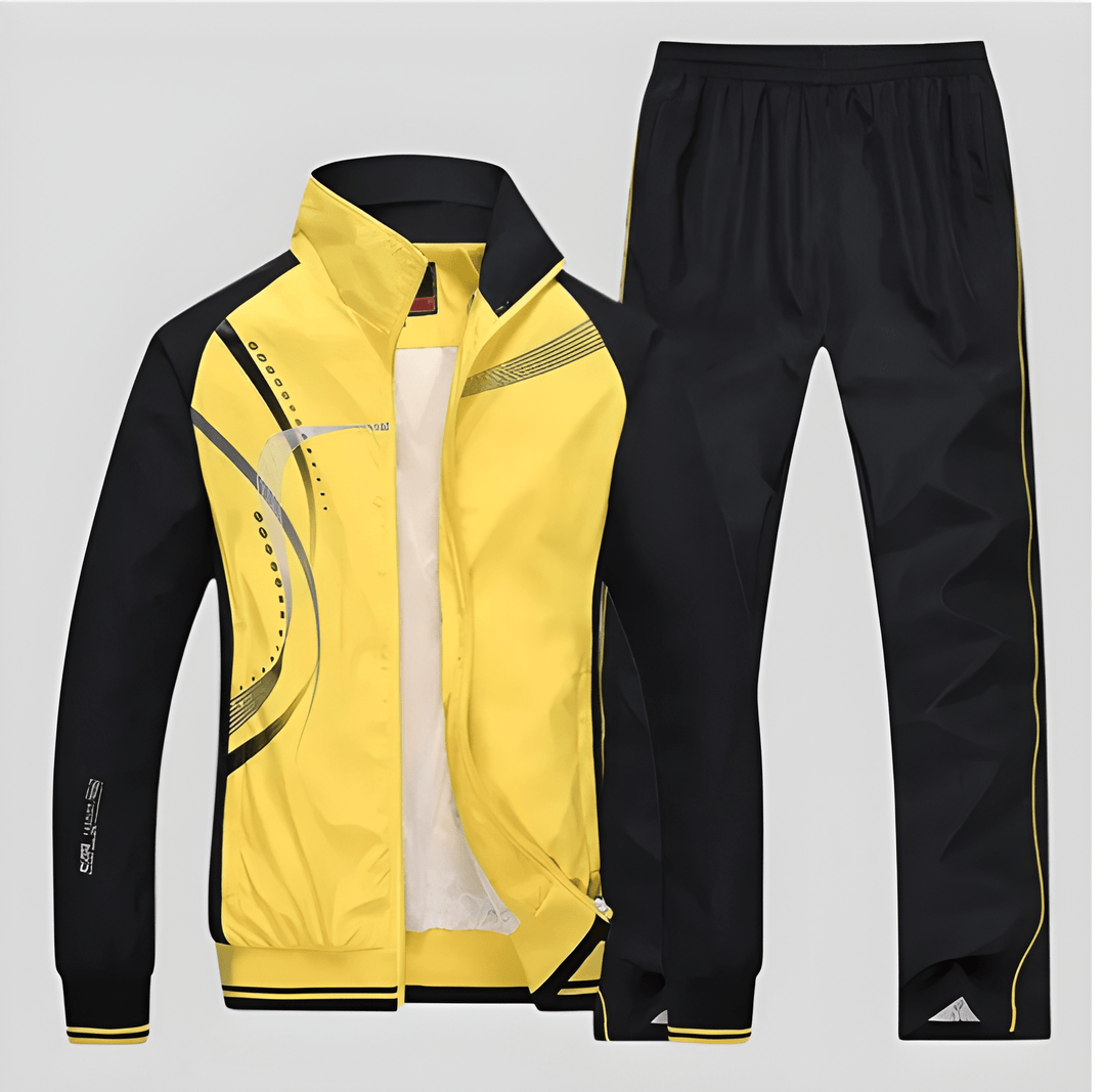 Survêtement Homme Deux Pièces en Polyester – Veste Zippée et Pantalon