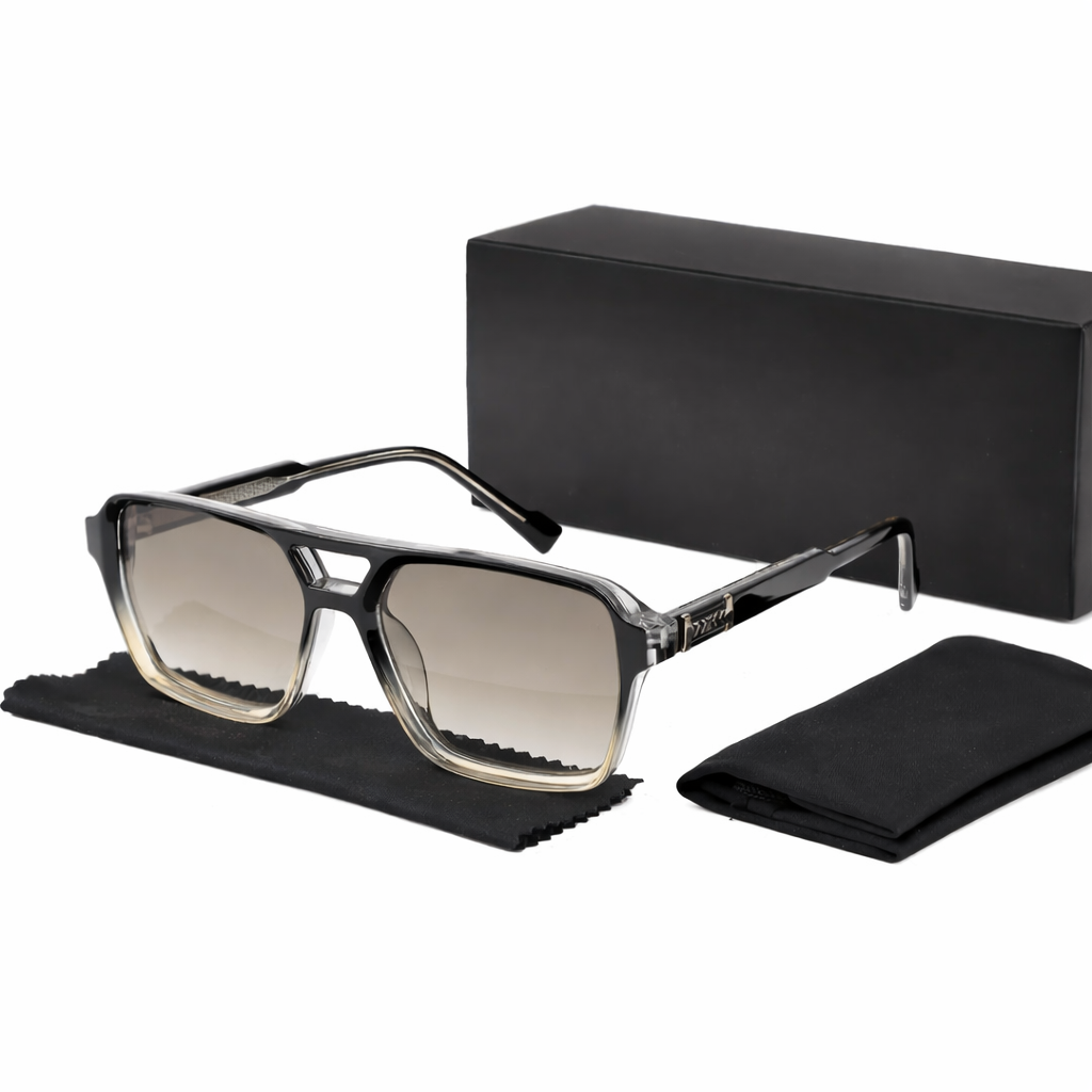 Lunettes de Soleil Homme Oversize Rétro à Monture Large