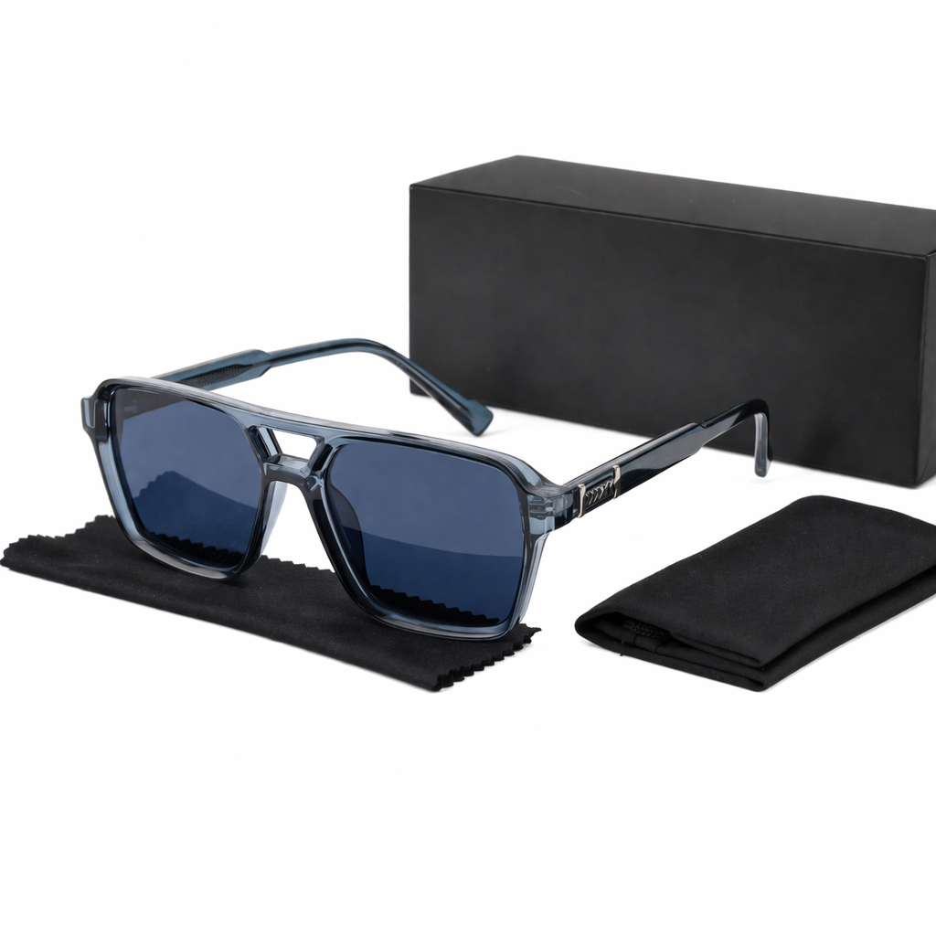 Lunettes de Soleil Homme Oversize Rétro à Monture Large