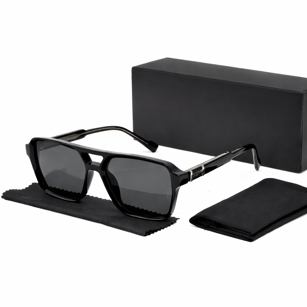 Lunettes de Soleil Homme Oversize Rétro à Monture Large