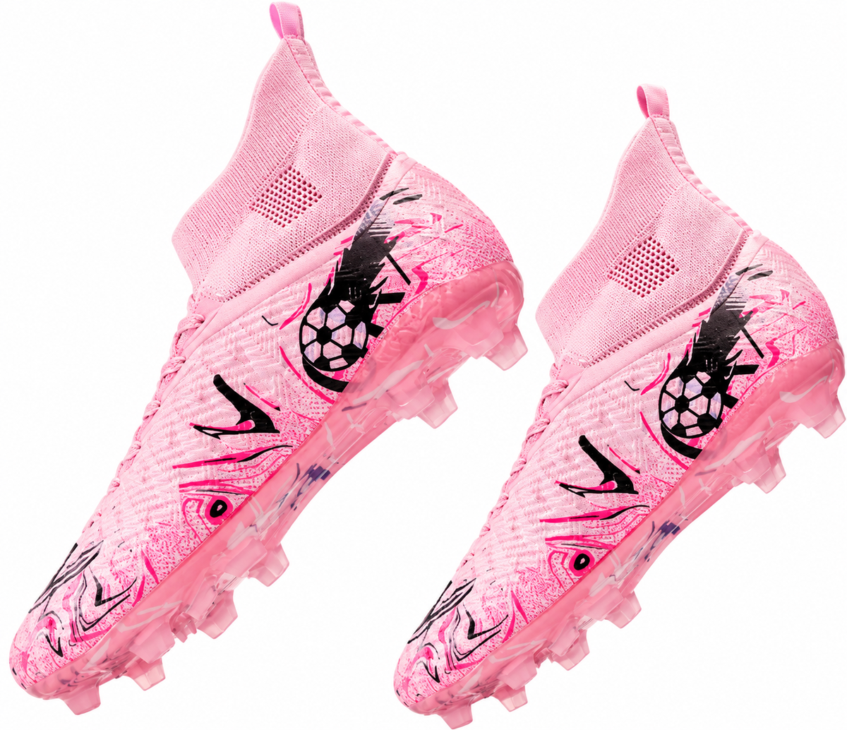 Chaussures de Football Montantes Homme à Crampons Longs, Coupe Large