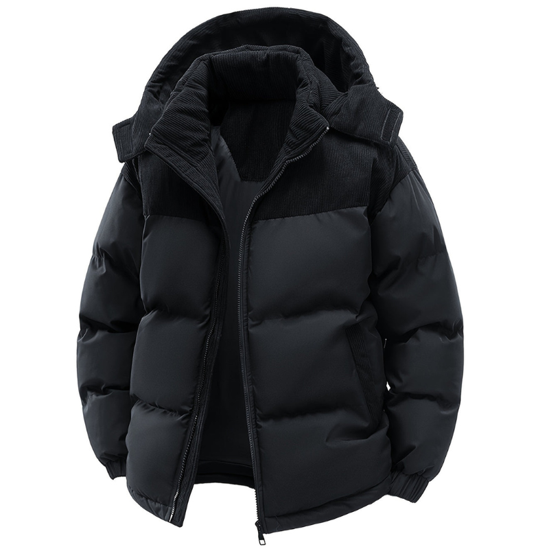 Veste d'Hiver Homme à Capuche Matelassée Doublée Chaude