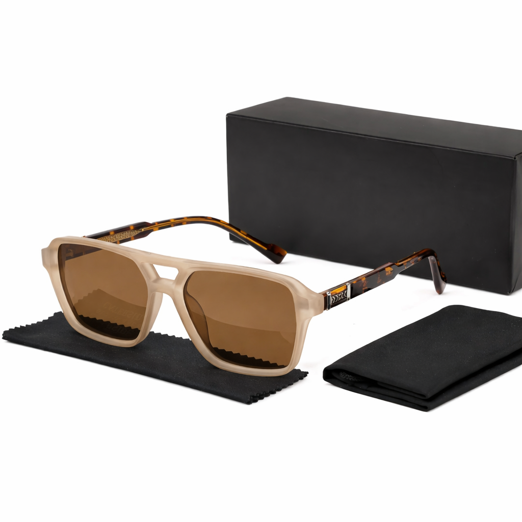 Lunettes de Soleil Homme Oversize Rétro à Monture Large