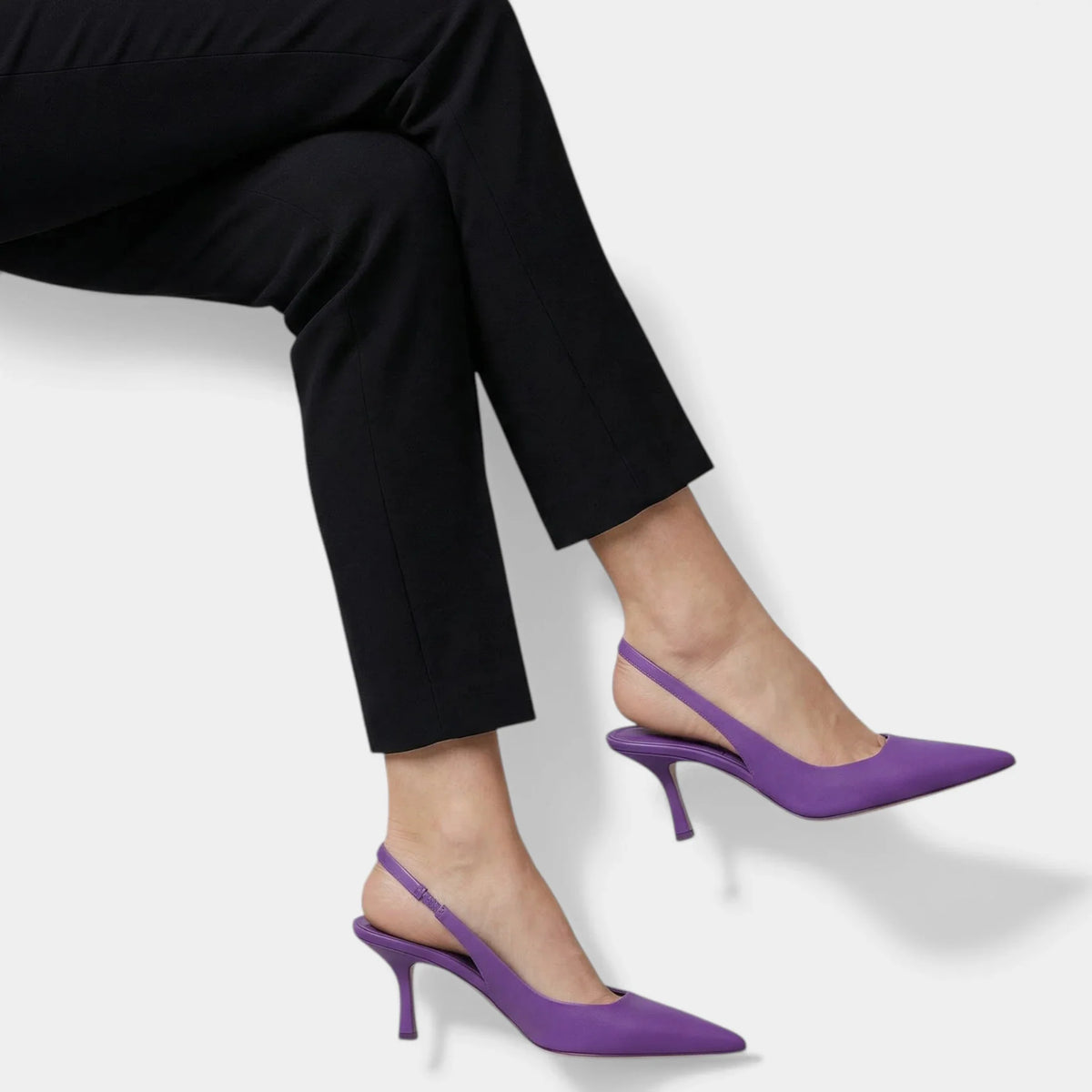 Escarpins Femme Slingback Bout Pointu Talon Fin