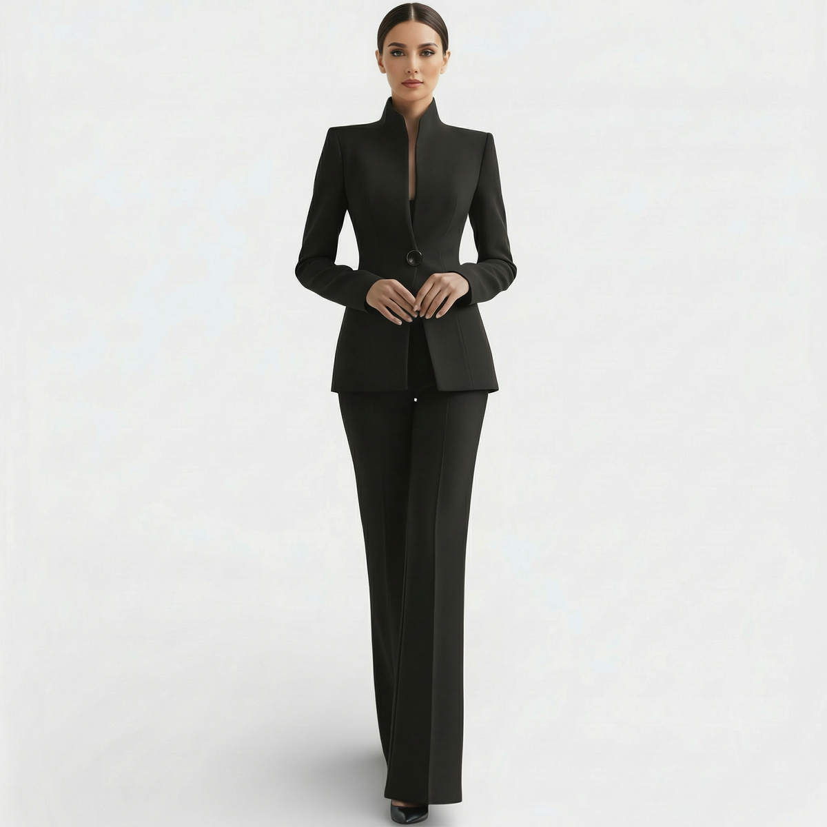 Tailleur Femme Veste et Pantalon Coupe Structurée