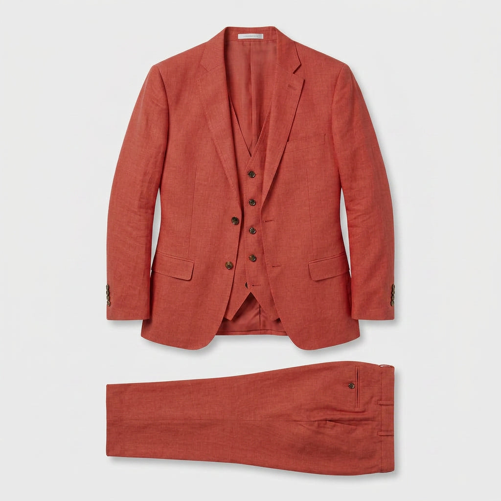 Tailleur Femme Trois Pièces Blazer Croisé, Gilet et Pantalon