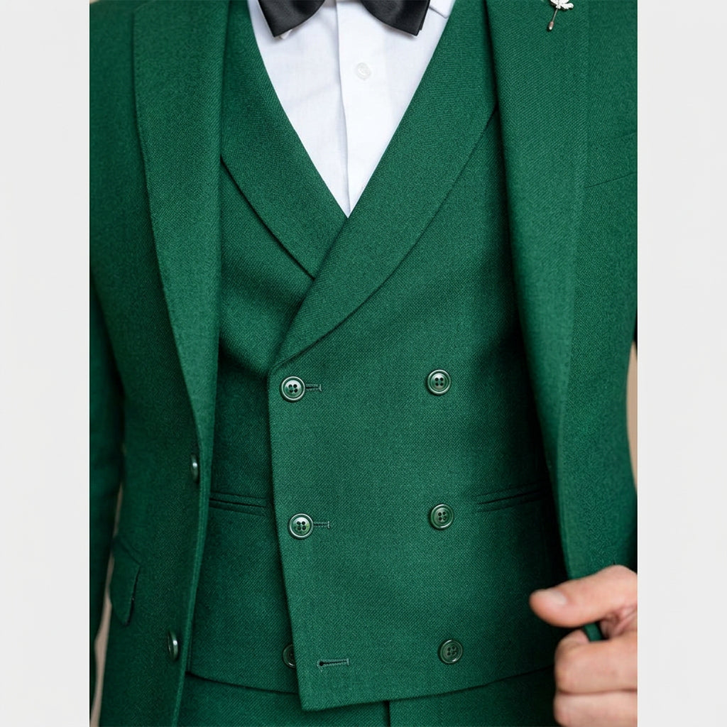 Costume Homme 3 Pièces Blazer Croisé – Veste, Gilet et Pantalon Ajustés