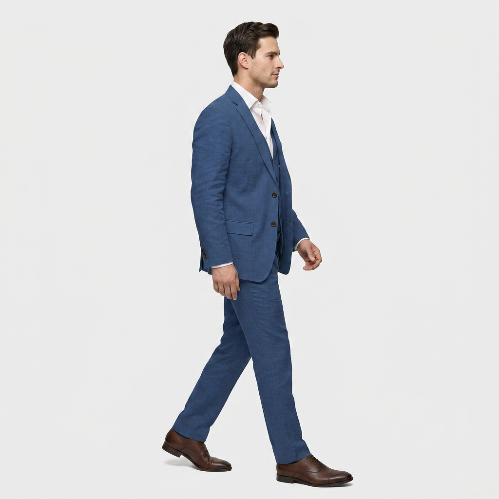 Tailleur Femme Trois Pièces Blazer Croisé, Gilet et Pantalon