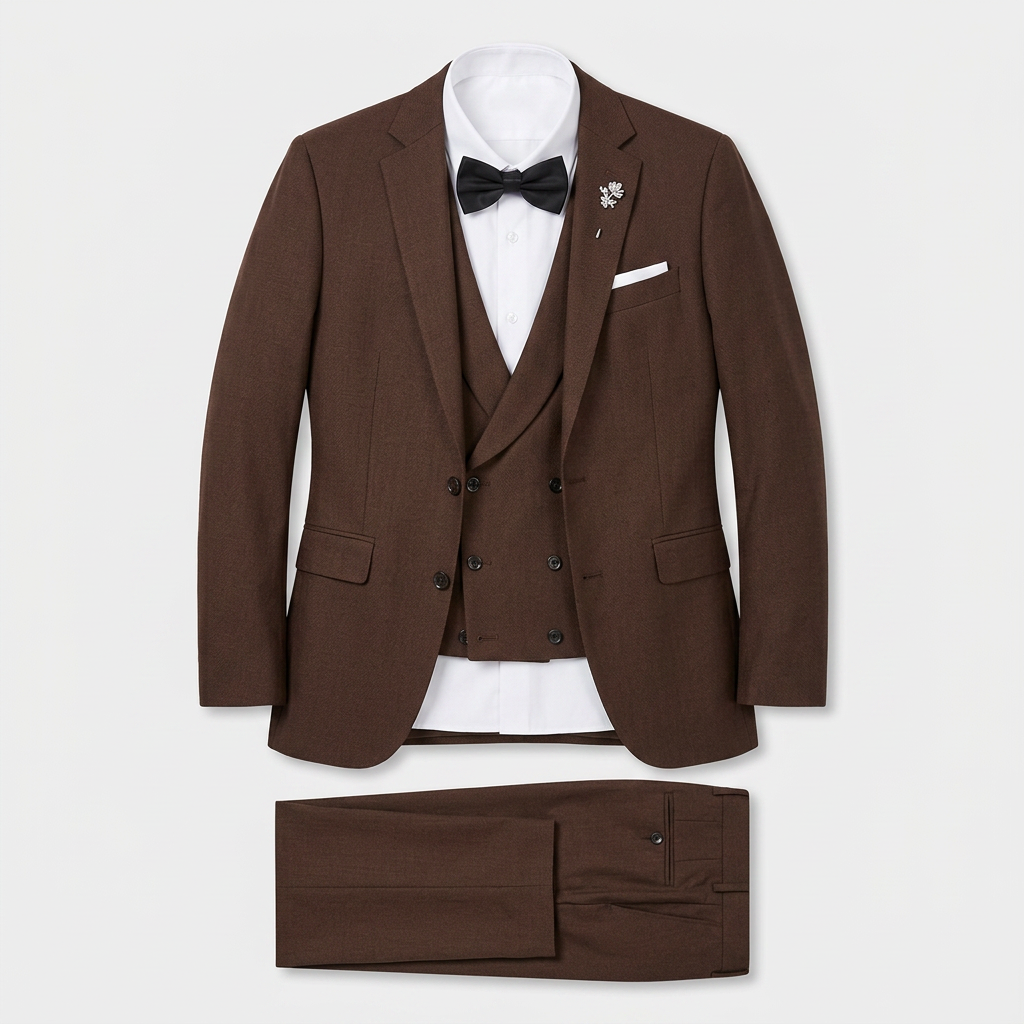 Costume Homme 3 Pièces Blazer Croisé – Veste, Gilet et Pantalon Ajustés