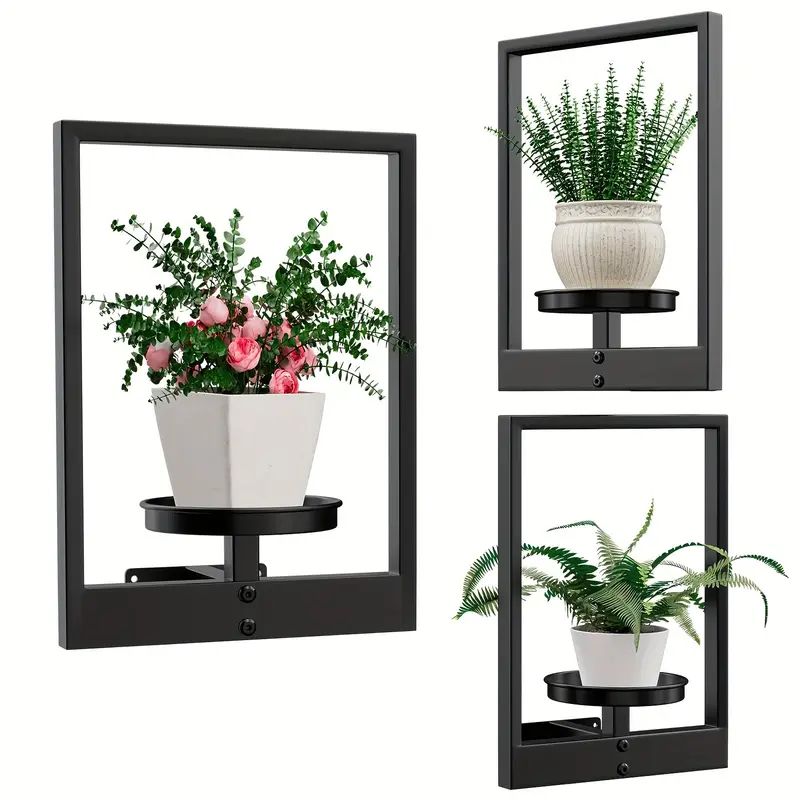 Wandhouder voor planten – Metaal, groen, elegante wanddecoratie voor de woonkamer of slaapkamer