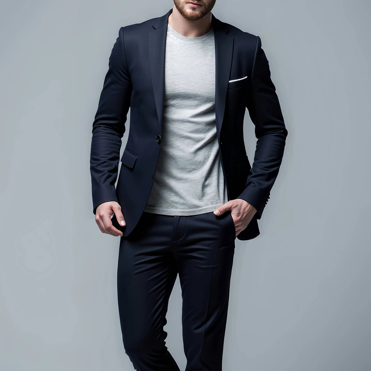 Costume Homme Deux Pièces Coupe Slim - Veste et Pantalon Assortis