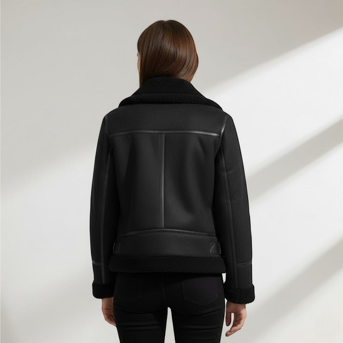 Veste Femme en Daim Structurée à Doublure Polaire