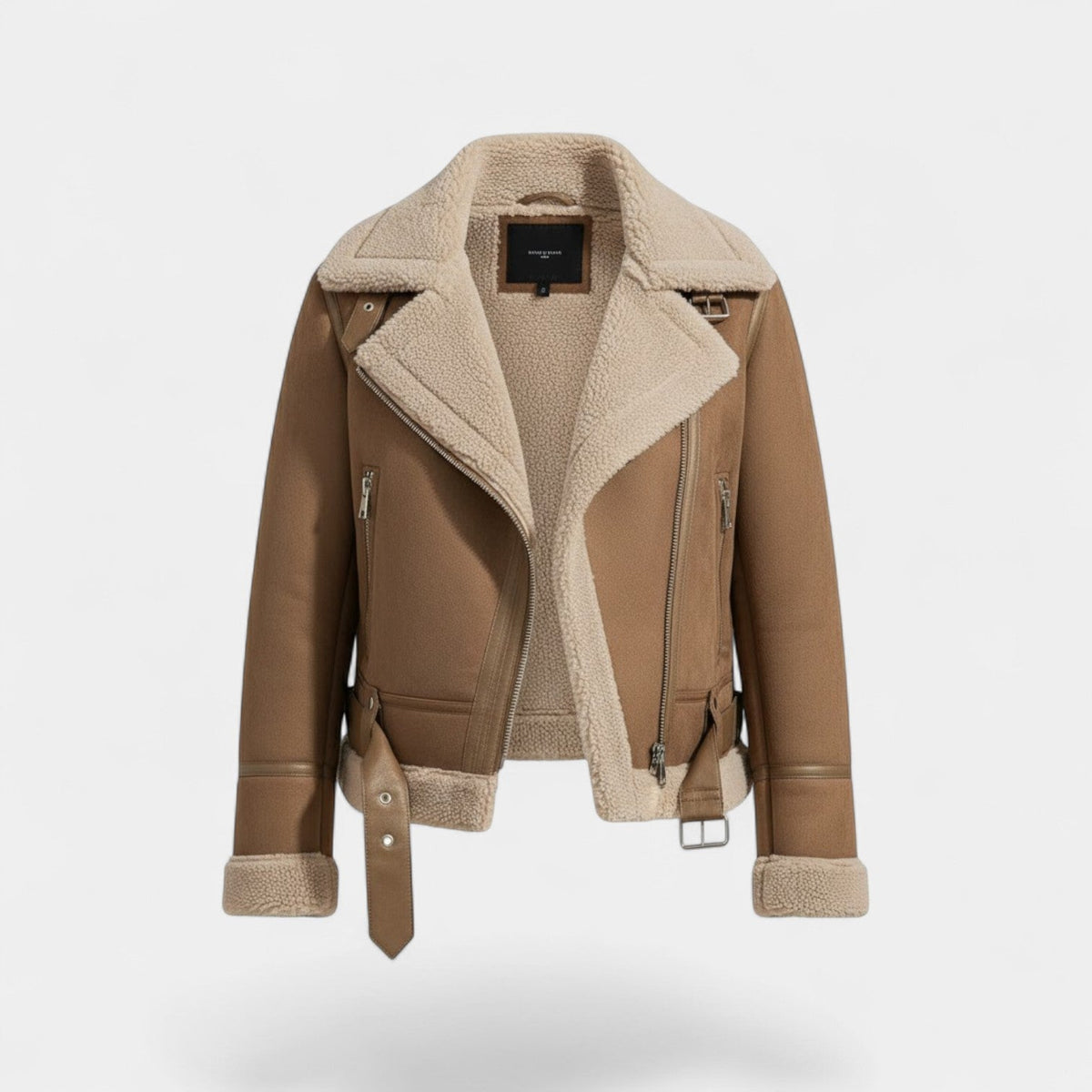 Veste Femme en Daim Structurée à Doublure Polaire
