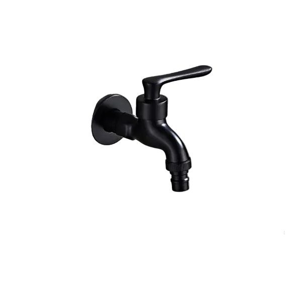 Robinet mural – Laiton noir mat pour cuisine, salle de bain ou jardin