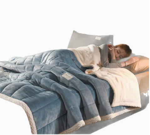 3-Layer Fleece and Flannel Throw - Warm Winter Blanket