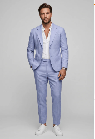 Costume Homme Deux Pièces Coupe Cintrée à Revers Cranté, Tenue Bureau et Cérémonie