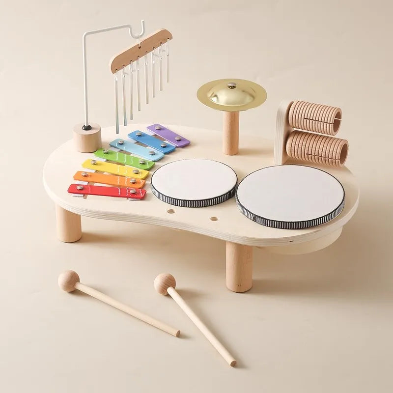 Montessori-muziekstation voor kinderen – Houten instrumenten met een kleurrijk ontwerp voor creatief spel en muzikale ontwikkeling