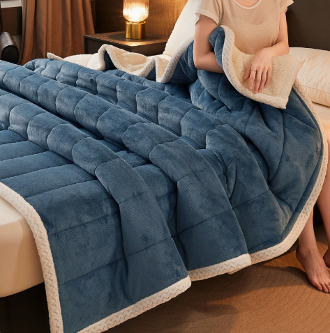 Couverture Lestée en Velours et Laine pour un Sommeil Apaisant
