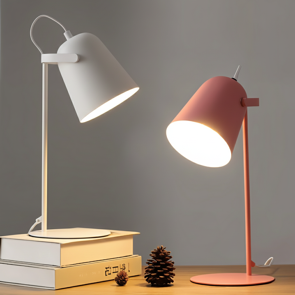 Lampe de Bureau Scandinave Réglable - Design Macaron Coloré
