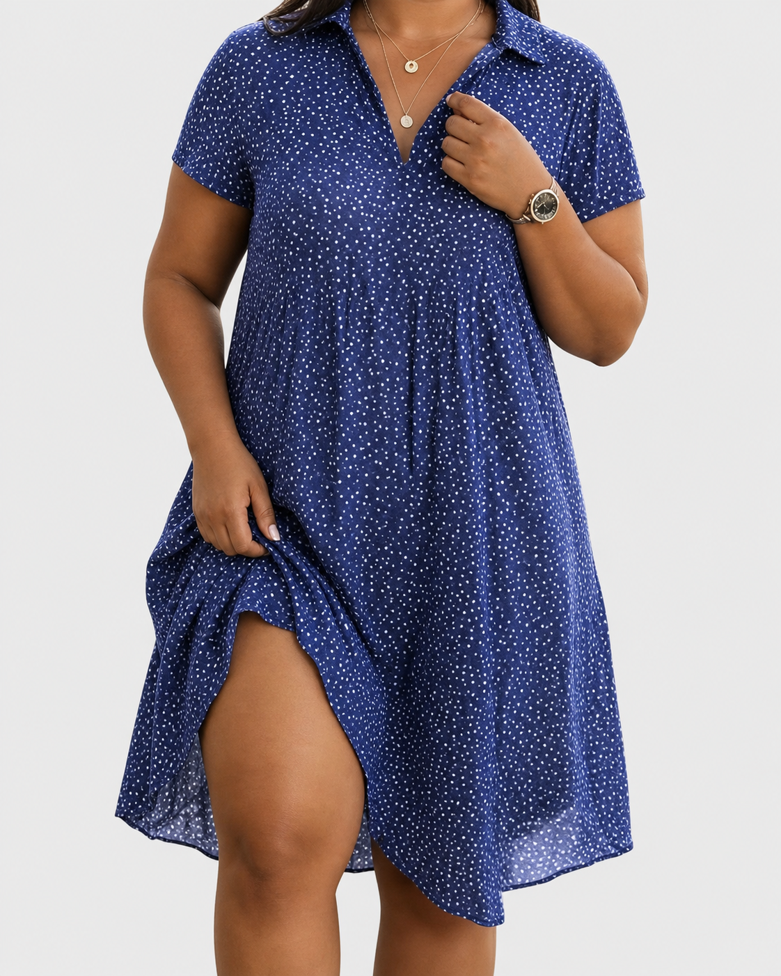 Robe Femme Décontractée Col V Coupe Ample
