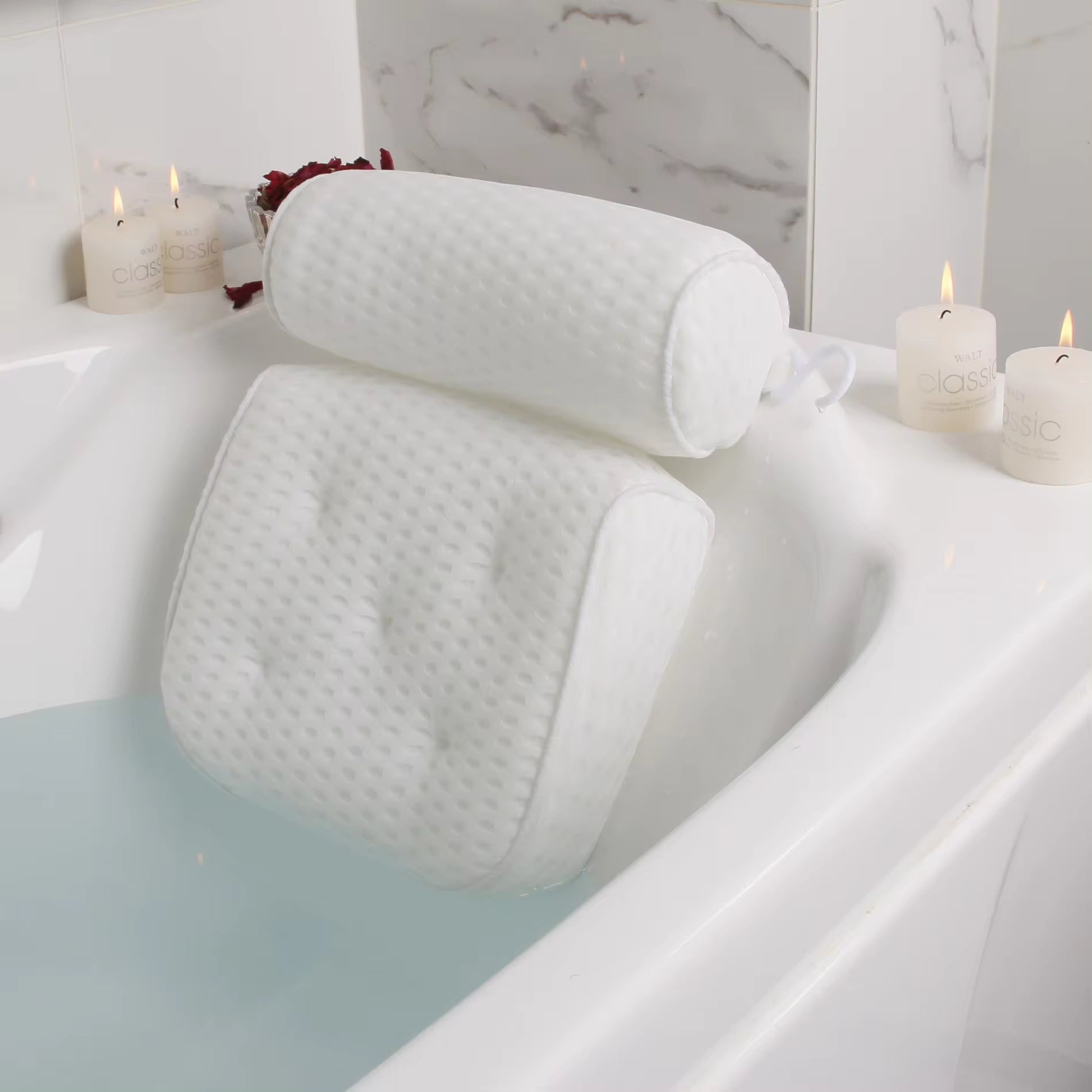 Coussin de Bain Ergonomique – Double Rembourrage, Antidérapant pour un Bain Agréable dans la Baignoire