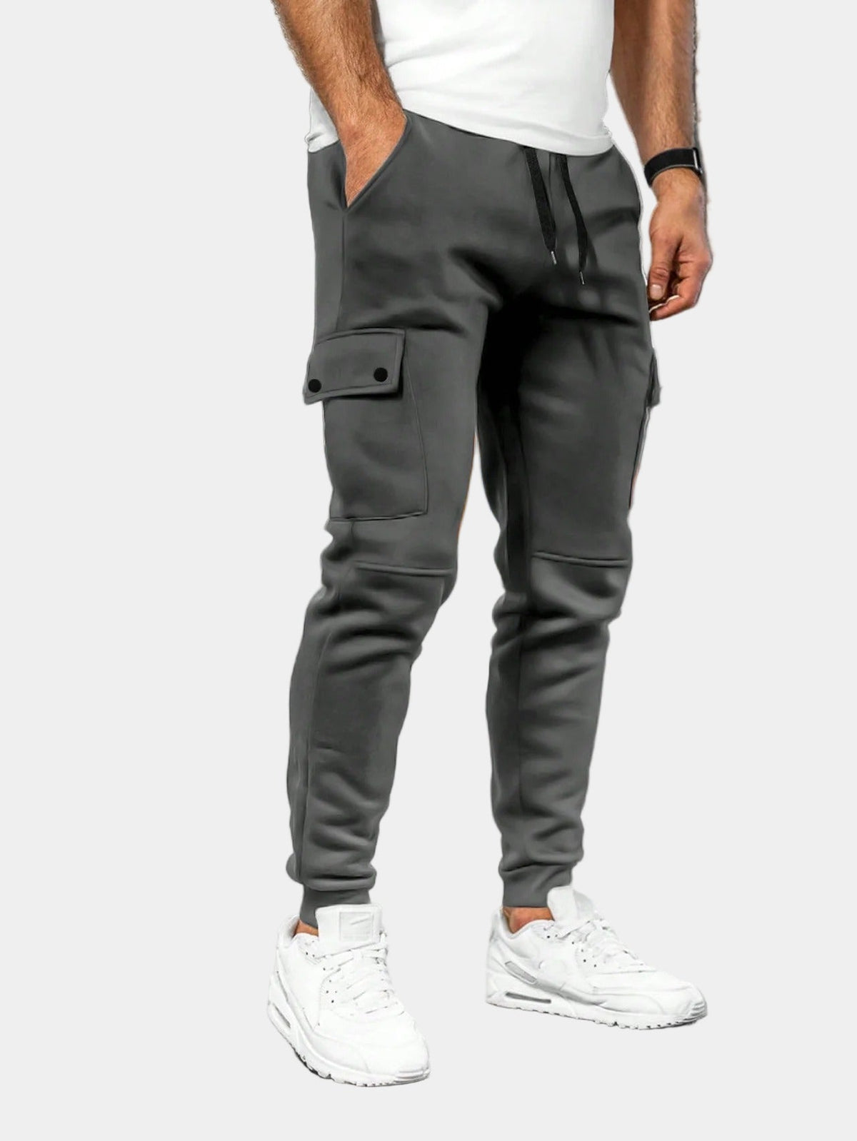 Pantalon de Jogging Homme à Poches Cargo et Cordon de Serrage
