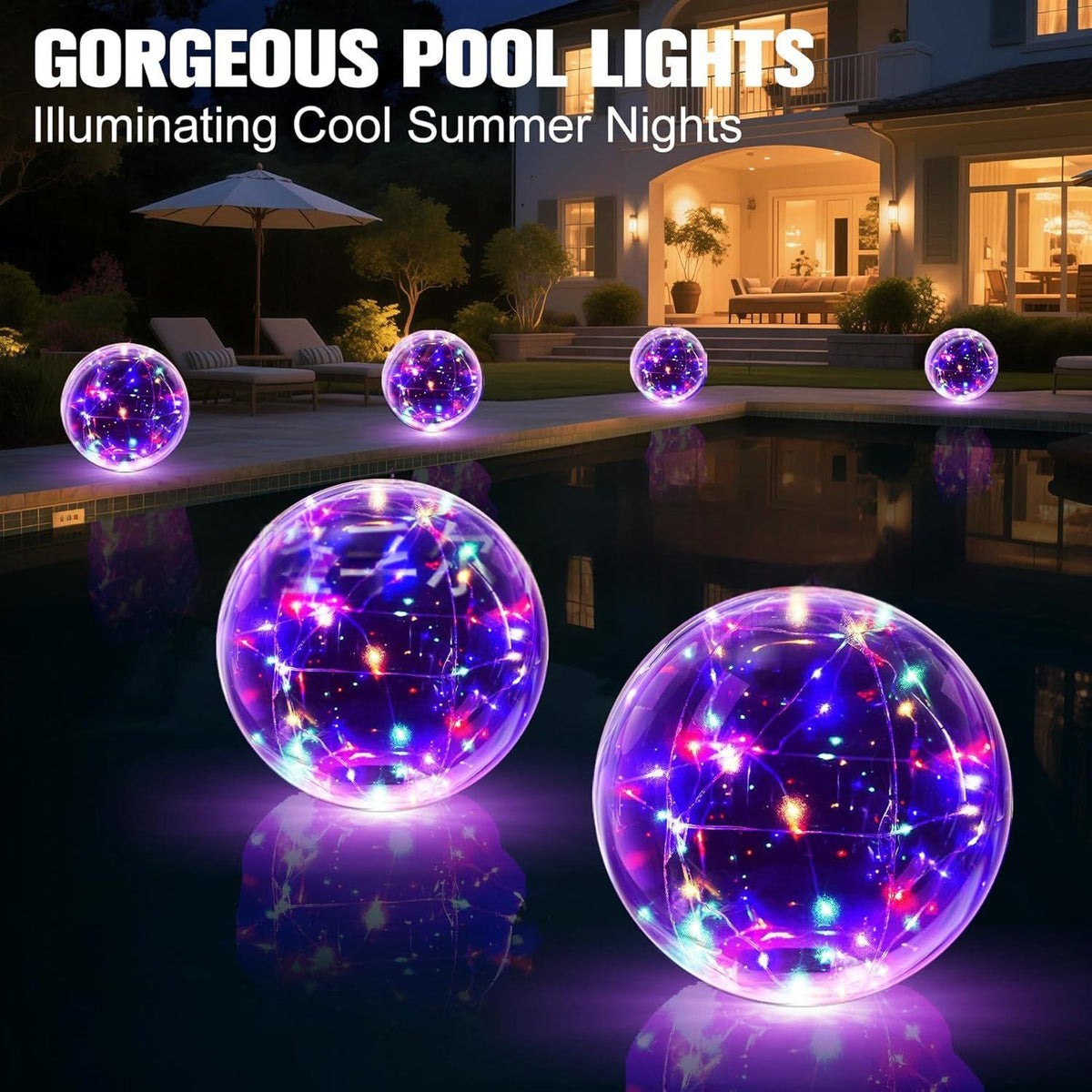 Drijvende tuinlamp op zonne-energie – Meerkleurig, waterdichte decoratie voor de tuin, het terras of bij het zwembad