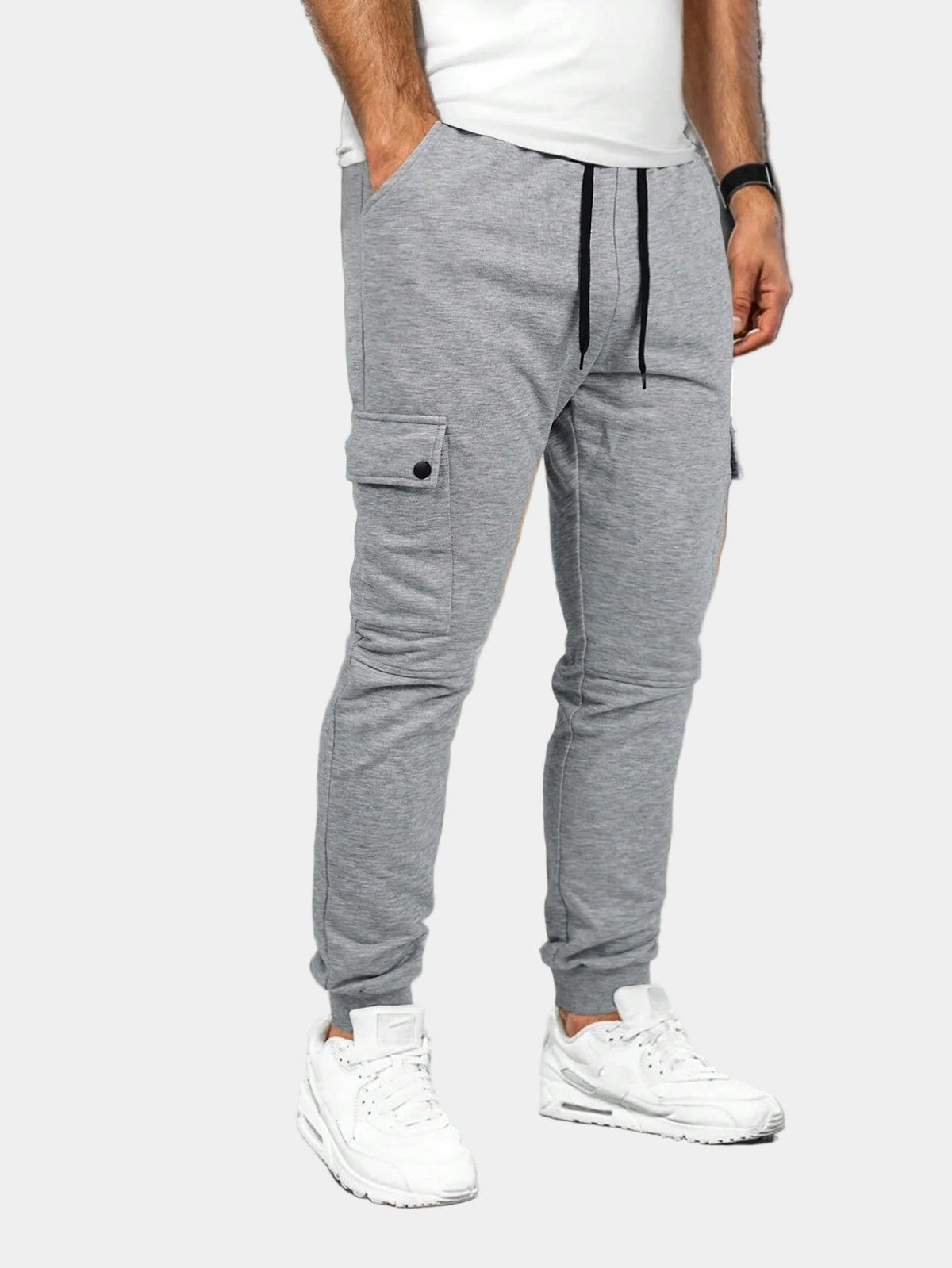 Pantalon de Jogging Homme à Poches Cargo et Cordon de Serrage