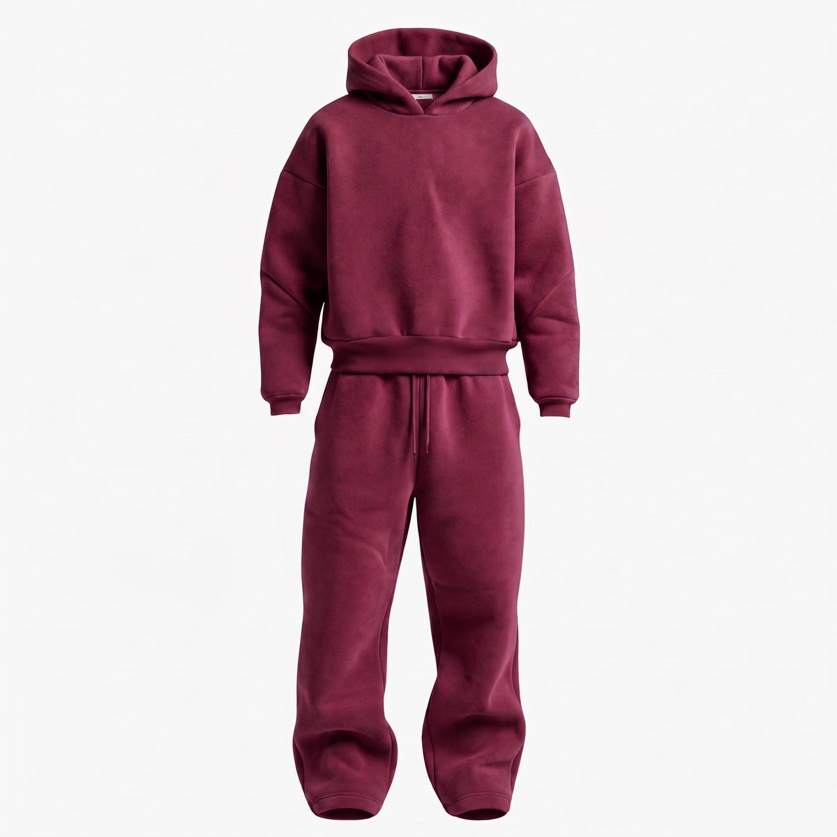 Jack - Men's Oversized Hooded Tracksuit Set with Drawstring Waist - Outfit Sets - Red - Taylor & Bennett